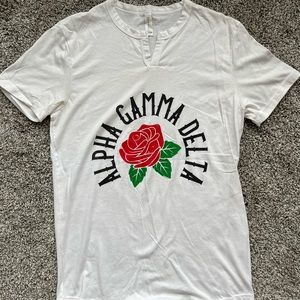 Alpha Gamma Delta Rose White T-Shirt